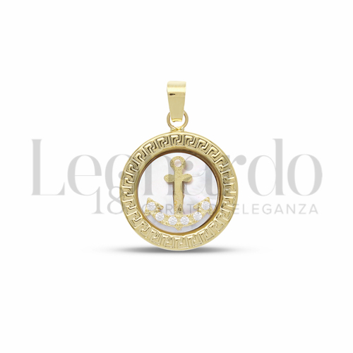 con Madreperla e Zirconi Bianchi in Oro Giallo da 1,6gr.