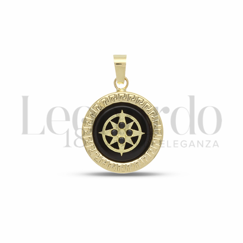 con Onice e Zirconi Neri in Oro Giallo da 1,7gr.