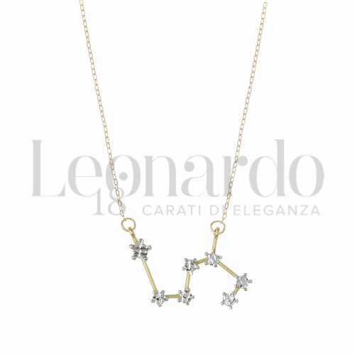 Segno Leone in Oro Giallo e Oro Bianco da 2,3gr.