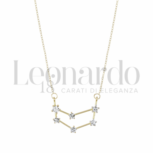 Segno Capricorno in Oro Giallo e Oro Bianco da 2,4gr.