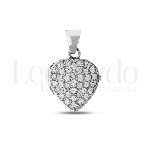 Lucida con Pavé di zirconi bianchi in Oro Bianco da 5gr.
