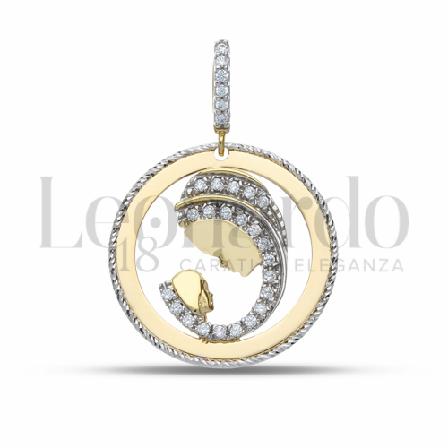 Misura 1° Misura con Zircone bianco in Oro Bianco e Oro Giallo da 3,2gr.