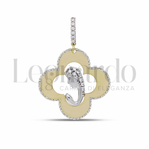 Misura 1° Misura con Zircone bianco in Oro Bianco e Oro Giallo da 2,1gr.