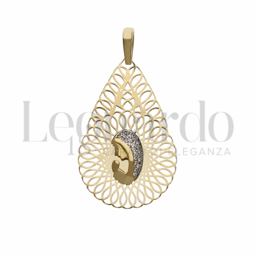 con Zircone bianco in Oro Giallo e Oro Bianco da 2,6gr.