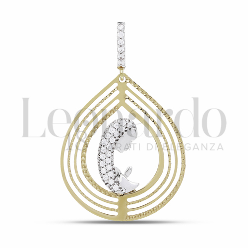 Misura 1° Misura con Zircone bianco in Oro Giallo e Oro Bianco da 2,1gr.