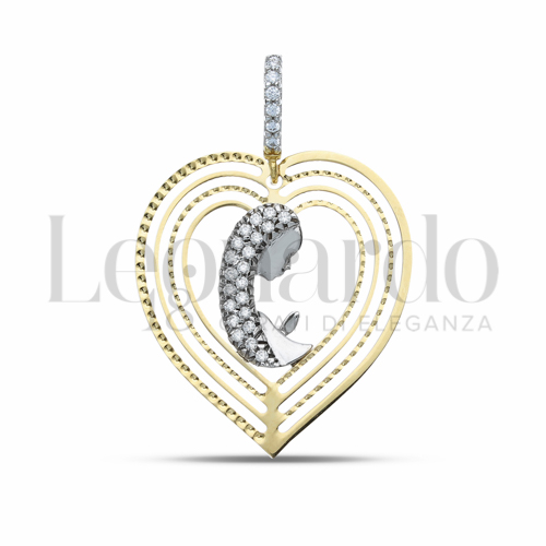 Misura 1° Misura con Zircone bianco in Oro Giallo e Oro Bianco da 2gr.