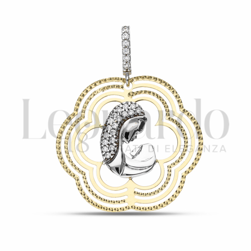 Misura 1° Misura con Zircone bianco in Oro Giallo e Oro Bianco da 2,5gr.