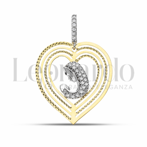 Misura 1° Misura con Zircone bianco in Oro Giallo e Oro Bianco da 2,5gr.
