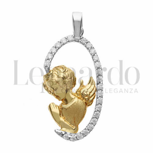 con Zircone bianco in Oro Giallo e Oro Bianco da 2,4gr.