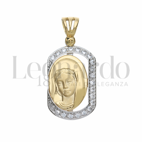 con Zircone bianco in Oro Giallo e Oro Bianco da 2,6gr.