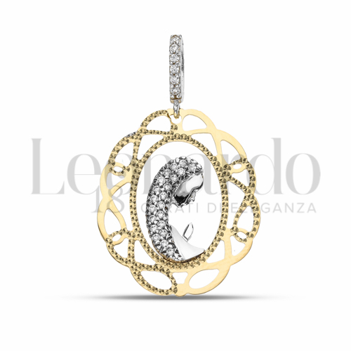 Misura 1° Misura con Zircone bianco in Oro Giallo e Oro Bianco da 2gr.