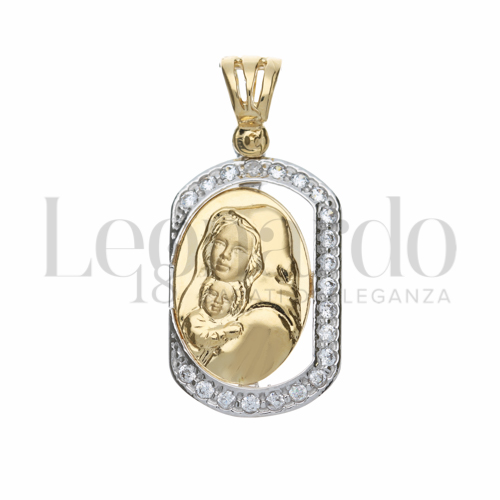 con Zircone bianco in Oro Giallo e Oro Bianco da 2,6gr.