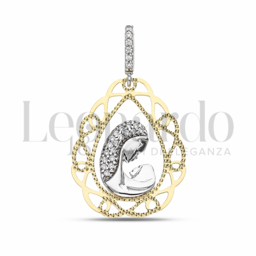 Misura 1° Misura con Zircone bianco in Oro Giallo e Oro Bianco da 2,3gr.