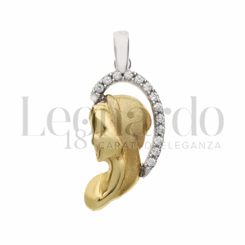 con Zircone bianco in Oro Giallo e Oro Bianco da 2,1gr.