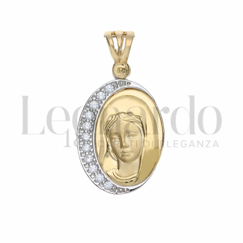 con Zircone bianco in Oro Giallo e Oro Bianco da 2,4gr.