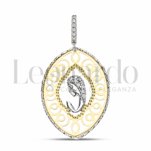 Misura 1° Misura con Zircone bianco in Oro Giallo e Oro Bianco da 2,4gr.