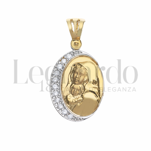 con Zircone bianco in Oro Giallo e Oro Bianco da 2,4gr.