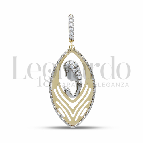 Misura 1° Misura con Zircone bianco in Oro Giallo e Oro Bianco da 2gr.