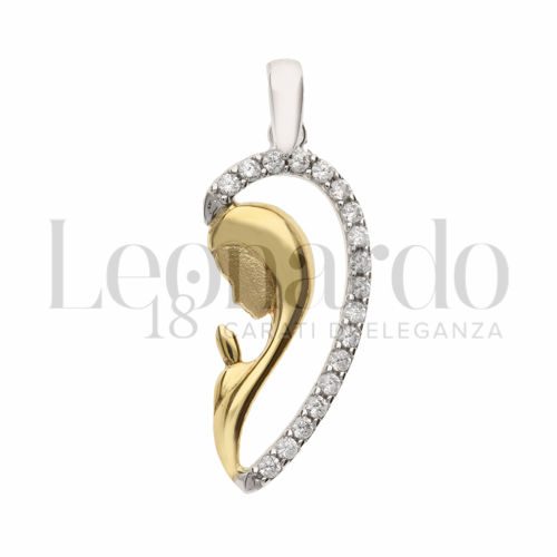 con Zircone bianco in Oro Giallo e Oro Bianco da 1,5gr.