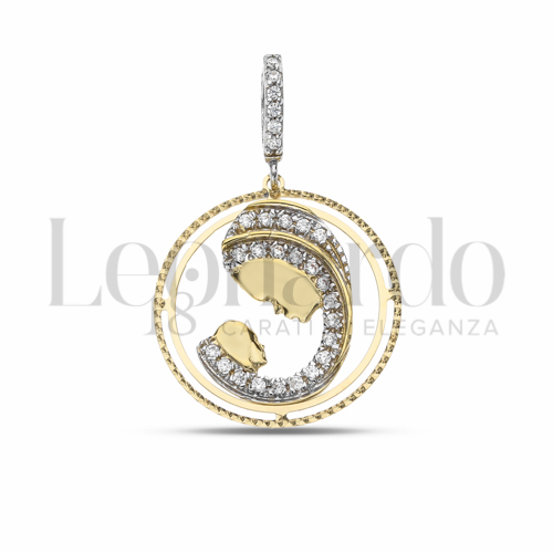 Misura 1° Misura con Zircone bianco in Oro Giallo e Oro Bianco da 2,5gr.