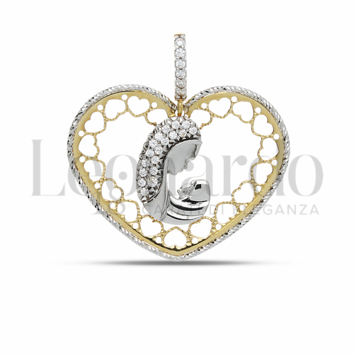 Misura 1° Misura con Zircone bianco in Oro Giallo e Oro Bianco da 2,7gr.