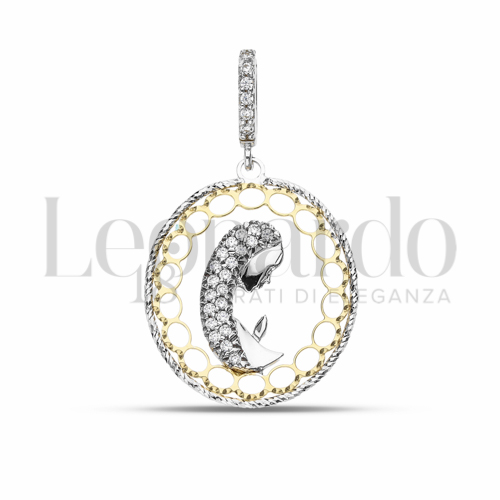 Misura 1° Misura con Zircone bianco in Oro Giallo e Oro Bianco da 1,9gr.