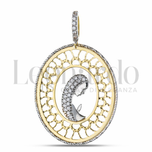 Misura 2° Misura con Zircone bianco in Oro Giallo e Oro Bianco da 2,8gr.
