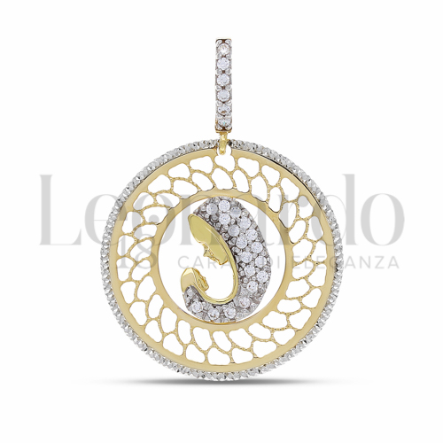 Misura 1° Misura con Zircone bianco in Oro Giallo e Oro Bianco da 2,3gr.