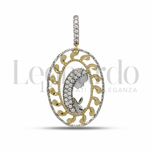 Misura 2° Misura con Zircone bianco in Oro Giallo e Oro Bianco da 2,1gr.