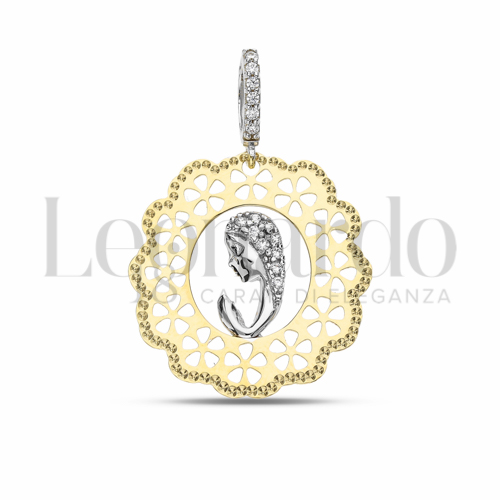 Misura 1° Misura con Zircone bianco in Oro Giallo e Oro Bianco da 1,9gr.