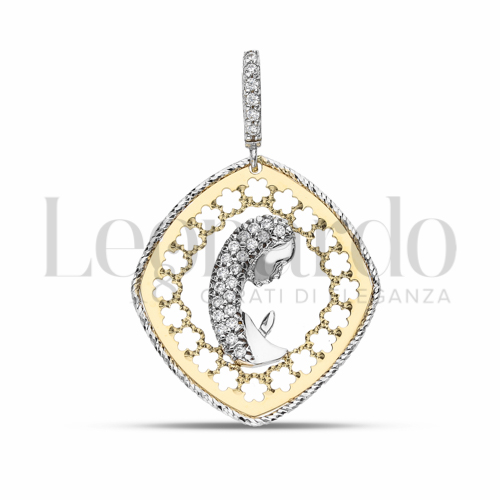 Misura 1° Misura con Zircone bianco in Oro Giallo e Oro Bianco da 2,3gr.