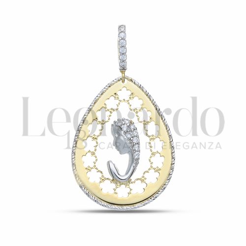 Misura 1° Misura con Zircone bianco in Oro Giallo e Oro Bianco da 2,1gr.