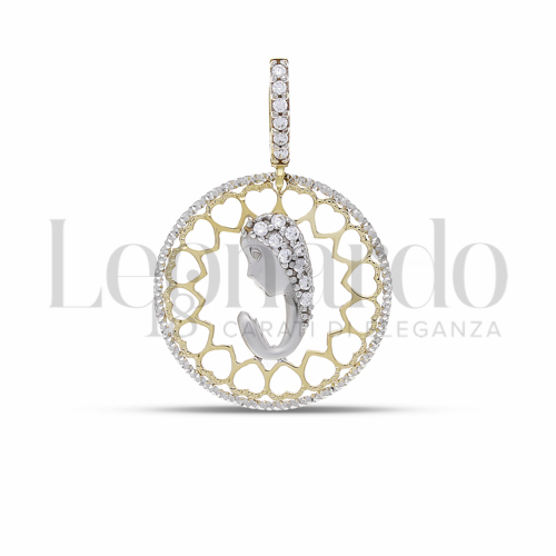 Misura 1° Misura con Zircone bianco in Oro Giallo e Oro Bianco da 1,7gr.