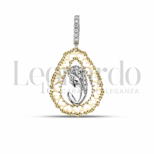 Misura 1° Misura con Zircone bianco in Oro Giallo e Oro Bianco da 1,4gr.