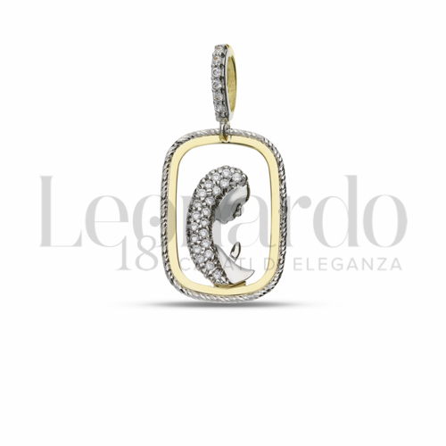 Misura 1° Misura con Zircone bianco in Oro Giallo e Oro Bianco da 2gr.