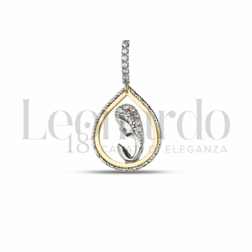 Misura 1° Misura con Zircone bianco in Oro Giallo e Oro Bianco da 1,6gr.