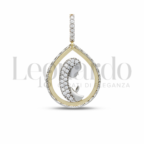 Misura 2° Misura con Zircone bianco in Oro Giallo e Oro Bianco da 1,9gr.