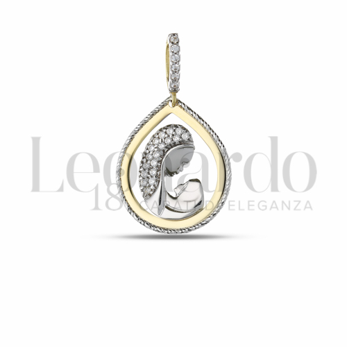 Misura 2° Misura con Zircone bianco in Oro Giallo e Oro Bianco da 2,4gr.