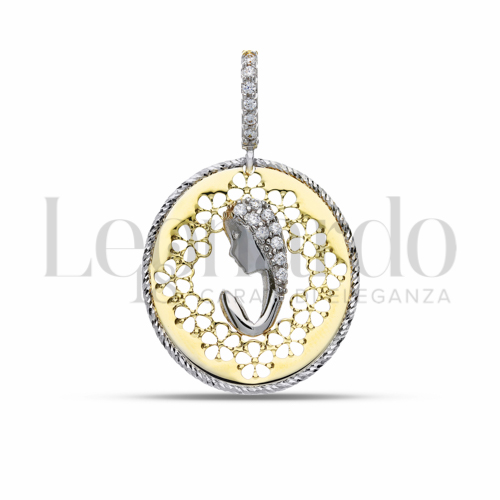 Misura 1° Misura con Zircone bianco in Oro Giallo e Oro Bianco da 2,1gr.