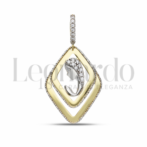 Misura 1° Misura con Zircone bianco in Oro Giallo e Oro Bianco da 2gr.