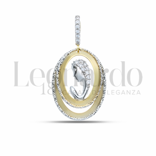 Misura 1° Misura con Zircone bianco in Oro Giallo e Oro Bianco da 2,5gr.