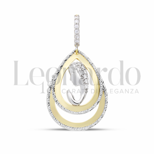 Misura 1° Misura con Zircone bianco in Oro Giallo e Oro Bianco da 2,5gr.