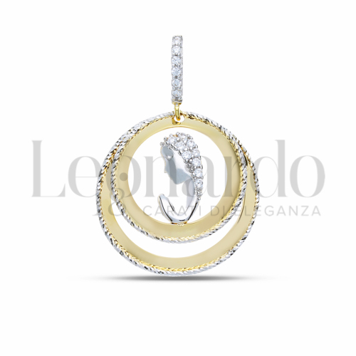 Misura 1° Misura con Zircone bianco in Oro Giallo e Oro Bianco da 2,8gr.