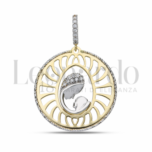 Misura 2° Misura con Zircone bianco in Oro Giallo e Oro Bianco da 2,6gr.