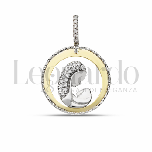 Misura 1° Misura con Zircone bianco in Oro Giallo e Oro Bianco da 2,5gr.