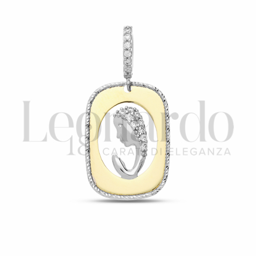 Misura 1° Misura con Zircone bianco in Oro Giallo e Oro Bianco da 2,1gr.