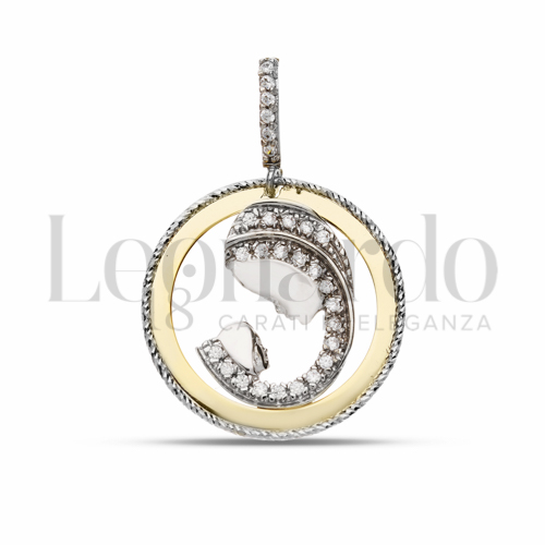 Misura 1° Misura con Zircone bianco in Oro Giallo e Oro Bianco da 3,3gr.
