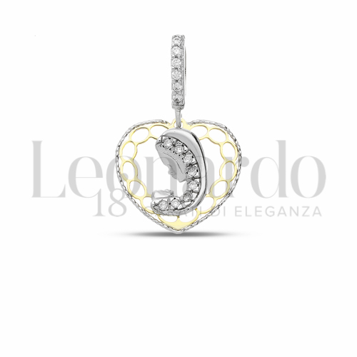 Misura 1° Misura con Zircone bianco in Oro Giallo e Oro Bianco da 1,6gr.