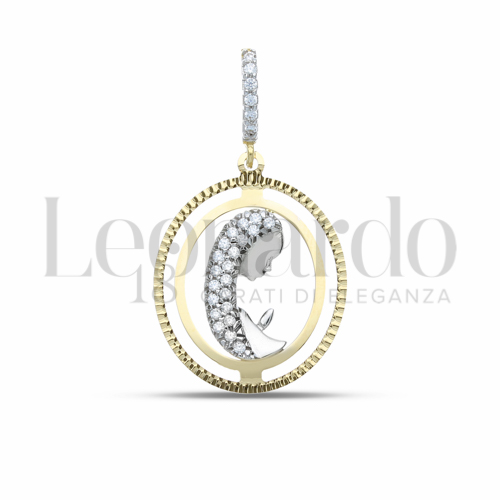 Misura 1° Misura con Zircone bianco in Oro Giallo e Oro Bianco da 1,8gr.