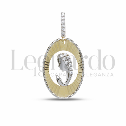 Misura 1° Misura con Zircone bianco in Oro Giallo e Oro Bianco da 2gr.